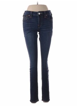 TRUE RELIGION Classic Straight Fit Jeans Dark Blue Slim Stretch W26 / L34